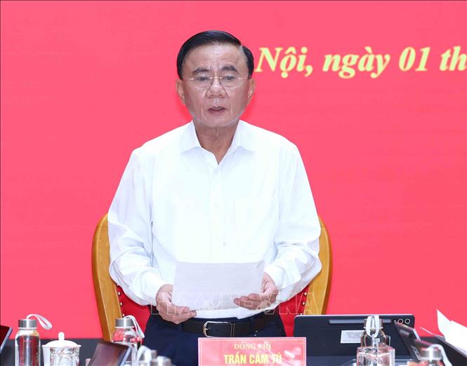 Thường trực Ban Bí thư Trần Cẩm Tú phát biểu chỉ đạo hội nghị. Ảnh: Phương Hoa - TTXVN