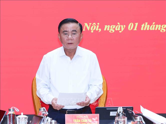 Thường trực Ban Bí thư Trần Cẩm Tú phát biểu chỉ đạo hội nghị. Ảnh: Phương Hoa - TTXVN