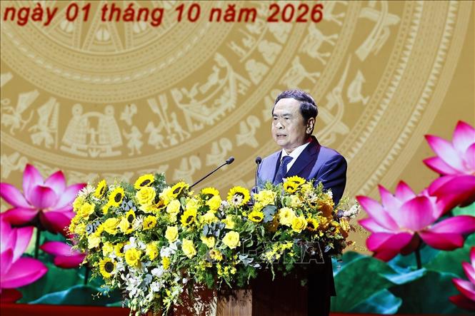 Chủ tịch Quốc hội Trần Thanh Mẫn phát biểu. Ảnh: Doãn Tấn - TTXVN