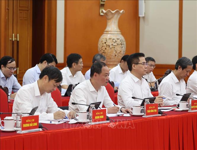 Các đại biểu tham dự cuộc làm việc. Ảnh: Thống Nhất – TTXVN