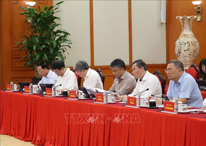 Các đại biểu tham dự cuộc làm việc. Ảnh: Thống Nhất – TTXVN