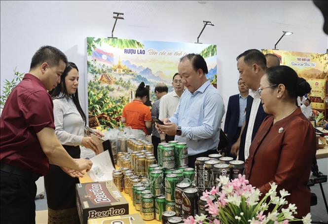 Các đại biểu tham quan gian trưng bày tại tuần lễ. Ảnh: TTXVN phát