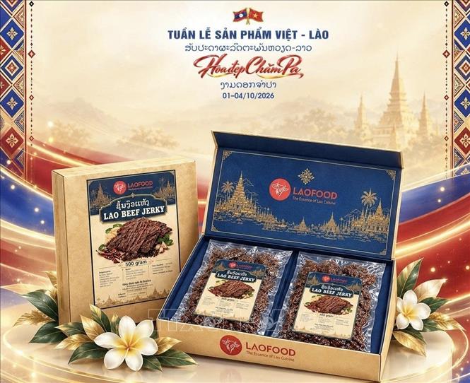 Thực phẩm chế biến đến từ Lào. Ảnh: TTXVN phát
