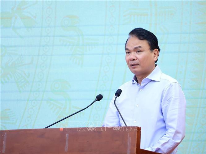 Bộ trưởng, Chủ nhiệm Văn phòng Chính phủ Đặng Xuân Phong phát biểu. Ảnh: Tuấn Anh - TTXVN