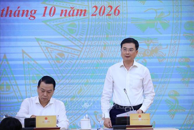 Phó Thống đốc Ngân hàng Nhà nước Việt Nam Phạm Thanh Hà trả lời câu hỏi của các cơ quan thông tấn, báo chí. Ảnh: Tuấn Anh - TTXVN