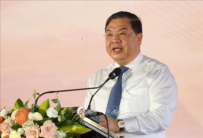 Ủy viên Bộ Chính trị, Phó Thủ tướng Thường trực Phạm Gia Túc phát biểu tại buổi lễ. Ảnh: Quốc Dũng - TTXVN