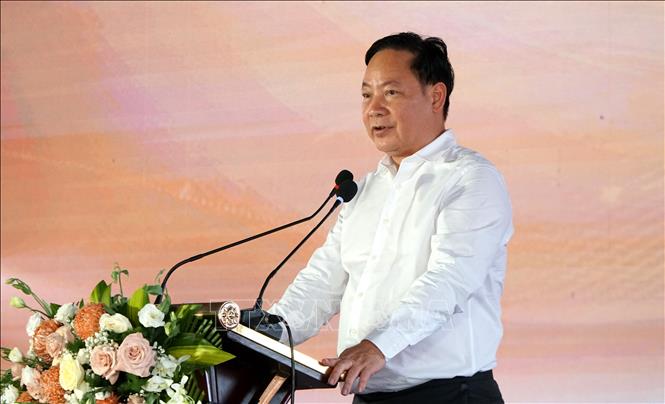 Ông Nguyễn Duy Kiên, Chủ tịch HĐQT Tập đoàn Kita Group - đơn vị phát triển Dự án phát biểu tại buổi lễ. Ảnh: Quốc Dũng - TTXVN