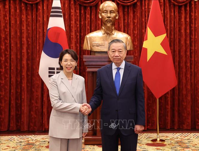 Tổng Bí thư, Chủ tịch nước Tô Lâm tiếp Đại sứ Hàn Quốc Lee Mi Yon. Ảnh: Thống Nhất – TTXVN