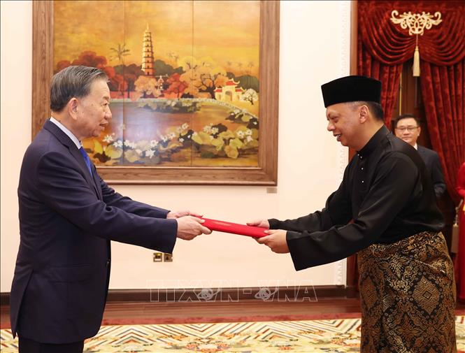 Tổng Bí thư, Chủ tịch nước Tô Lâm tiếp Đại sứ Malaysia Jamal Sharifuddin Bin Johan. Ảnh: Thống Nhất – TTXVN
