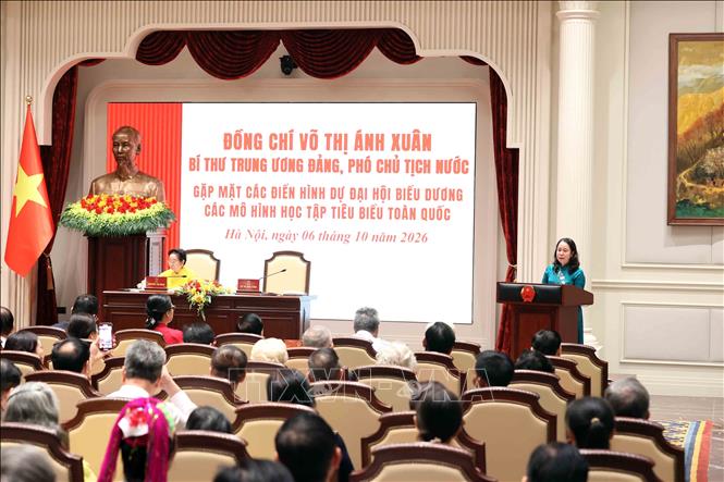 Đồng chí Võ Thị Ánh Xuân, Bí thư Trung ương Đảng, Phó Chủ tịch nước phát biểu. Ảnh: An Đăng - TTXVN