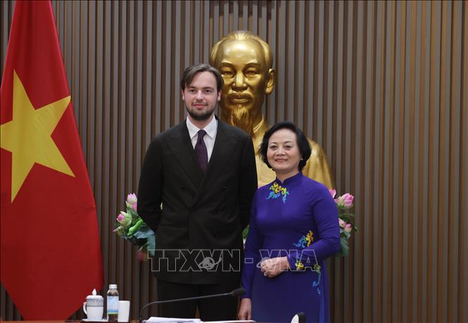Phó Thủ tướng Phạm Thị Thanh Trà tiếp ông Cesar Louis-Philip Marseille, Giám đốc điều hành Công ty VAMED Engineering GmbH. Ảnh: Lâm Khánh - TTXVN