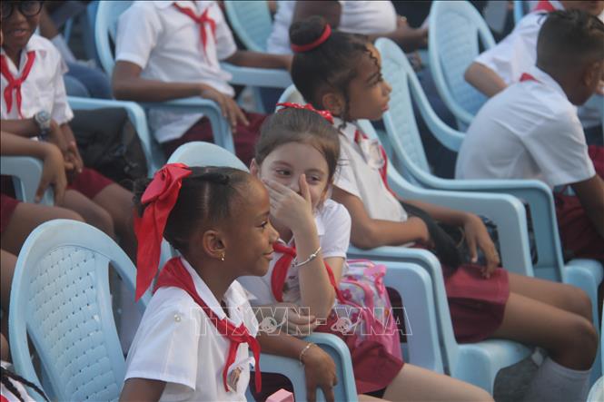 Học sinh trong Lễ khai giảng năm học mới ở La Habana (Cuba), ngày 1/9/2026. Ảnh: Ngọc Duy – PV TTXVN tại Cuba