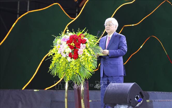 Ủy viên Bộ Chính trị, Phó Chủ tịch Thường trực Quốc hội Đỗ Văn Chiến, phát biểu tại chương trình. Ảnh: Xuân Tư – TTXVN
