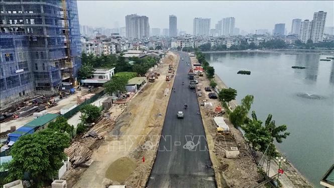 Đoạn tuyến Nguyễn Trãi - Đầm Hồng thông xe kỹ thuật ngày 10/10. Ảnh: Trần Việt - TTXVN 
