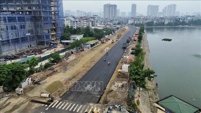 Đoạn tuyến Nguyễn Trãi - Đầm Hồng thông xe kỹ thuật ngày 10/10. Ảnh: Trần Việt - TTXVN 