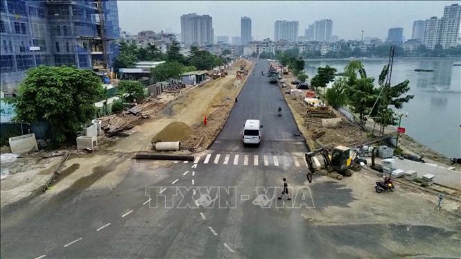 Đoạn tuyến Nguyễn Trãi - Đầm Hồng thông xe kỹ thuật ngày 10/10. Ảnh: Trần Việt - TTXVN 