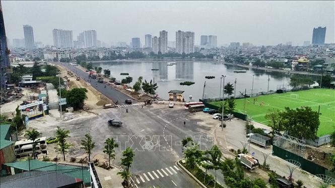 Đoạn tuyến Nguyễn Trãi - Đầm Hồng thông xe kỹ thuật ngày 10/10. Ảnh: Trần Việt - TTXVN 