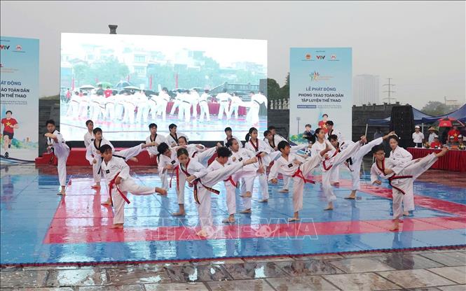 Biểu diễn võ thuật truyền cảm hứng tại sự kiện. Ảnh: Đức Phương - TTXVN
