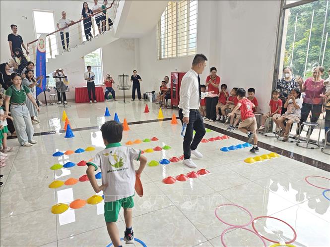 Thi đấu nội dung Recsports Kids. Ảnh: Nam Sương - TTXVN