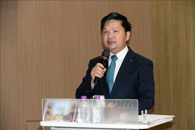Tham tán Nguyễn Đình Dũng - Thay mặt Đại sứ quán Việt Nam tại Hàn Quốc, tham dự và phát biểu tại sự kiện. Ảnh: Trường Giang – P/v TTXVN tại Hàn Quốc