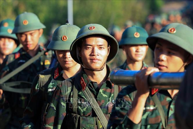 Cán bộ, chiến sĩ Sư đoàn 346 - Đoàn Lam Sơn thực hiện chuyến hành quân dã ngoại theo kế hoạch thường niên của đơn vị. Ảnh: Tuấn Anh - TTXVN