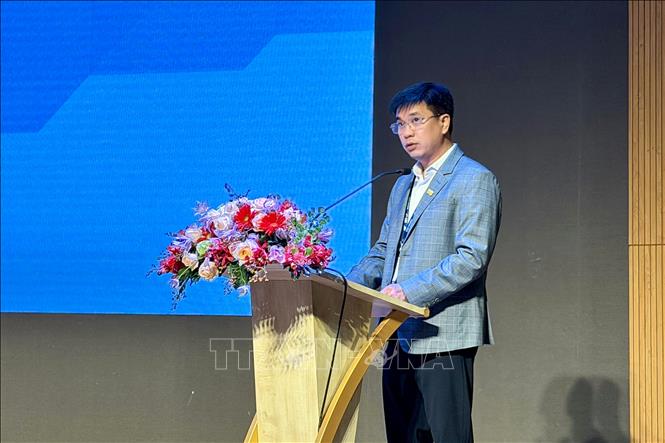 PGS.TS Bùi Quang Hùng, Giám đốc UEH tại hội nghị. Ảnh: Mỹ Phương – TTXVN