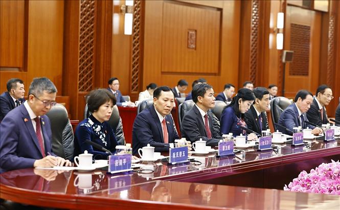 Đoàn đại biểu Việt Nam dự hội đàm. Ảnh: Doãn Tấn – TTXVN