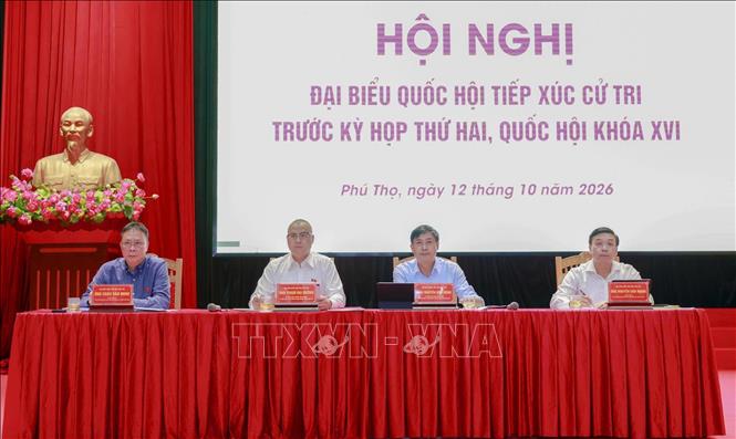 Đoàn đại biểu Quốc hội tỉnh Phú Thọ tại Hội nghị. Ảnh: Thu Hương - TTXVN