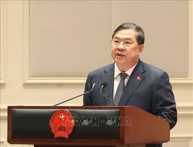 Đồng chí Phạm Gia Túc, Ủy viên Bộ Chính trị, Phó Thủ tướng thường trực Chính phủ phát biểu . Ảnh: Thống Nhất – TTXVN