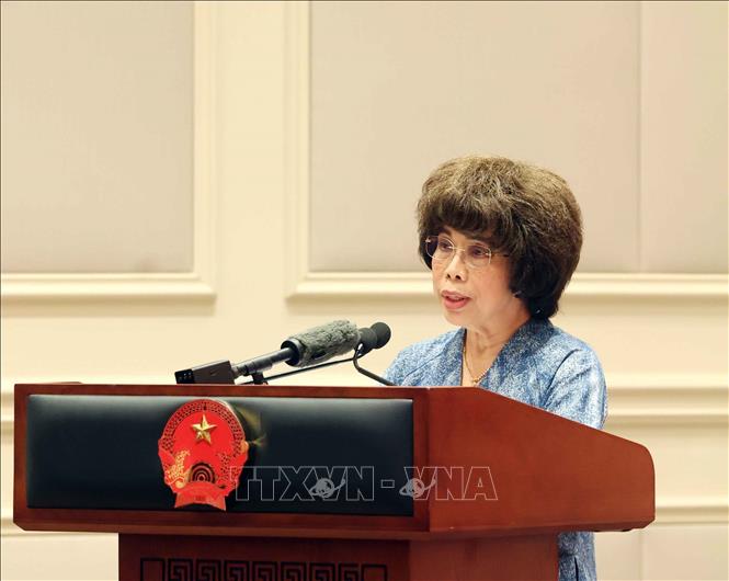 Anh hùng Lao động Thái Hương, Chủ tịch Hội đồng Chiến lược Tập đoàn TH, Tổng Giám đốc Ngân hàng TMCP Bắc Á. Ảnh: Thống Nhất – TTXVN