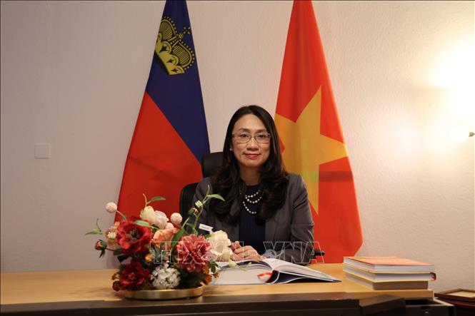 Bà Châu Mai Anh - Đại sứ đặc mệnh toàn quyền nước CHXHCN Việt Nam tại Liên bang Thuỵ Sĩ, kiêm nhiệm Công quốc Liechtenstein. Ảnh: Anh Hiển - PV TTXVN tại Thụy Sĩ 