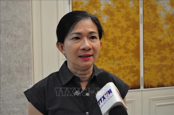 Chủ tịch Hội người Việt Nam tại Ấn Độ, chị Khánh Linh, mong muốn Hội sẽ là “cánh tay nối dài” giúp thúc đẩy hợp tác giữa hai nước và mang lại nguồn lực phát triển cho Việt Nam. Ảnh: Vũ Hà - Pv TTXVN tại Ấn Độ 