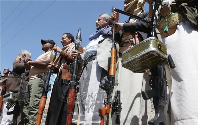 Lực lượng Houthi tại Sanaa, Yemen ngày 7/10/2026. Ảnh: THX/TTXVN phát