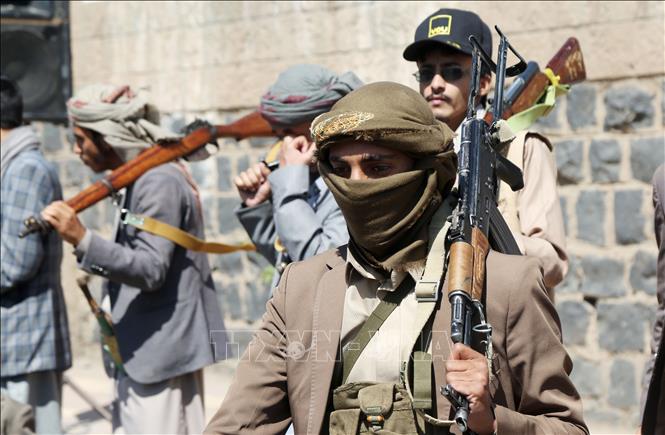 Lực lượng Houthi tại Sanaa, Yemen ngày 7/10/2026. Ảnh: THX/TTXVN phát