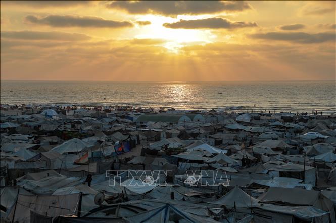 Quang cảnh trại tị nạn ở Gaza. Ảnh: THX/TTXVN phát