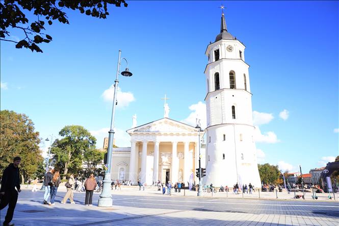 Nhà thờ chính tòa Vilnius tại thủ đô Vilnius của Litva. Ảnh: Việt Thắng/TTXVN tại Litva