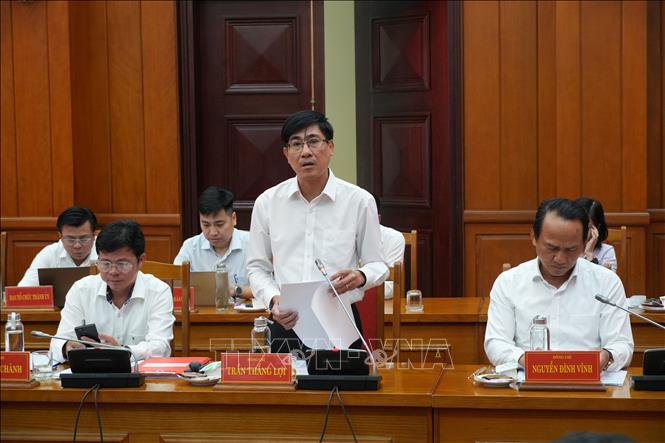 Đại biểu phát biểu ý kiến tại buổi làm việc. Ảnh: Anh Dũng – TTXVN