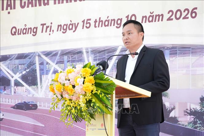 Ông Nguyễn Văn Nguyên, Giám đốc Ban Quản lý Xây dựng Tập đoàn T&T Group phát biểu tại buổi lễ. Ảnh: Tá Chuyên - TTXVN