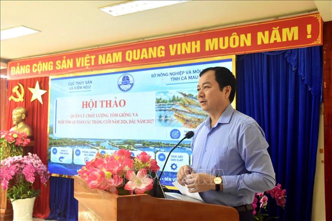 Ông Trần Đình Luân, Cục trưởng Cục Thủy sản và Kiểm ngư, phát biểu tại Hội thảo. Ảnh: Chanh Đa-TTXVN