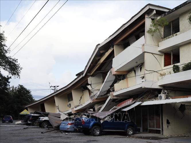 Tòa nhà bị hư hại sau động đất tại Penonome, Panama, ngày 9/10/2026. Ảnh: THX/TTXVN phát