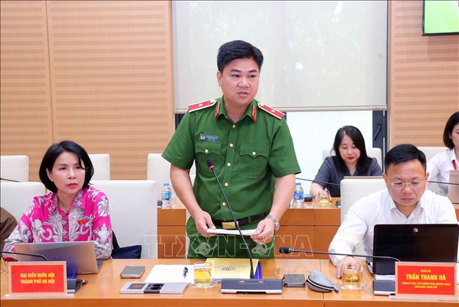 Thiếu tướng Dương Đức Hải, Cục trưởng Cục Cảnh sát Phòng cháy, chữa cháy và cứu nạn, cứu hộ (Bộ Công an) phát biểu. Ảnh: Văn Điệp - TTXVN 
