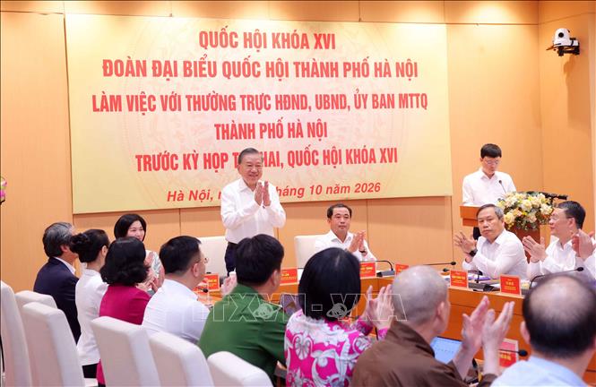 Tổng Bí thư, Chủ tịch nước Tô Lâm dự buổi làm việc. Ảnh: Văn Điệp - TTXVN 