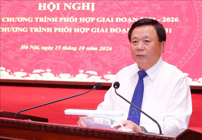 GS.TS Nguyễn Xuân Thắng, Chủ tịch Hội đồng Lý luận Trung ương phát biểu. Ảnh: Văn Điệp - TTXVN
