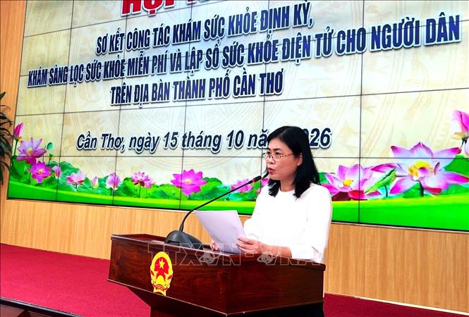 Bà Nguyễn Ngọc Việt Nga - Phó Giám đốc Sở Y tế phát biểu. Ảnh: Ánh Tuyết - TTXVN