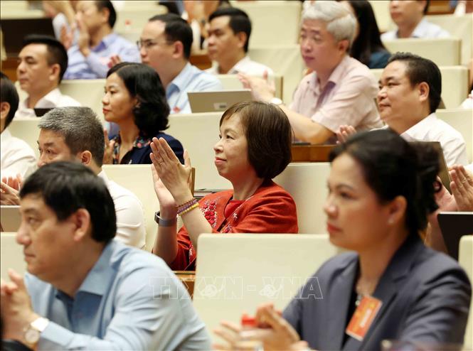 Các đại biểu dự hội nghị tại điểm cầu Trung tâm - Phòng họp Diên Hồng, Nhà Quốc hội (Hà Nội). Ảnh: Phương Hoa – TTXVN