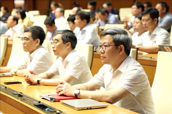 Các đại biểu dự hội nghị tại điểm cầu Trung tâm - Phòng họp Diên Hồng, Nhà Quốc hội (Hà Nội). Ảnh: Phương Hoa – TTXVN