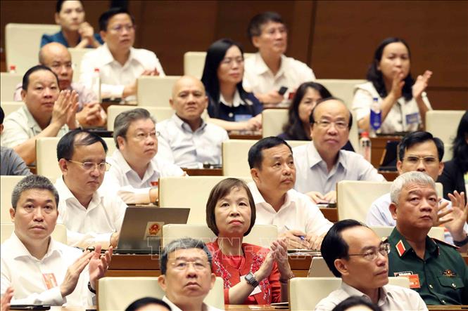 Các đại biểu dự hội nghị tại điểm cầu Trung tâm - Phòng họp Diên Hồng, Nhà Quốc hội (Hà Nội). Ảnh: Thống Nhất – TTXVN