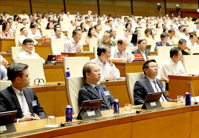 Các đại biểu dự hội nghị tại điểm cầu Trung tâm - Phòng họp Diên Hồng, Nhà Quốc hội (Hà Nội). Ảnh: Phương Hoa – TTXVN