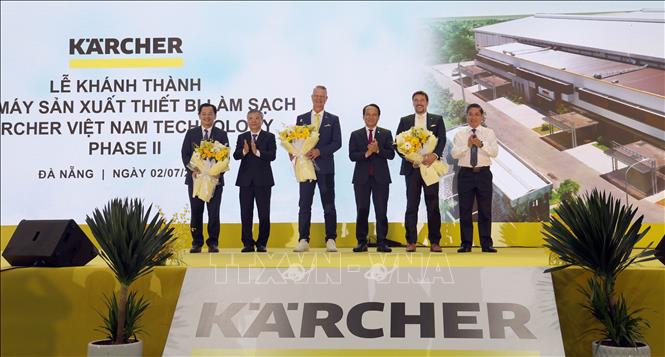 Tập đoàn Karcher, Đức đưa vào vận hành Nhà máy sản xuất thiết bị làm sạch tại Khu công nghiệp, hậu cần cảng Tam Hiệp, xã Núi Thành, thành phố Đà Nẵng. Ảnh: Trần Tĩnh – TTXVN