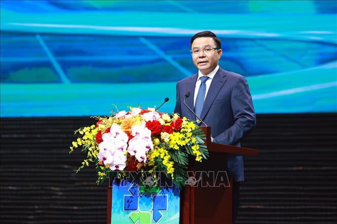 Bộ trưởng Bộ Công Thương Lê Mạnh Hùng phát biểu. Ảnh: Dương Giang – TTXVN 
